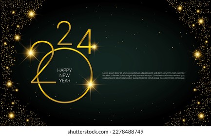 2024 Happy New Year Vector Background. Greeting Card, Banner, Poster. Vector Illustration.