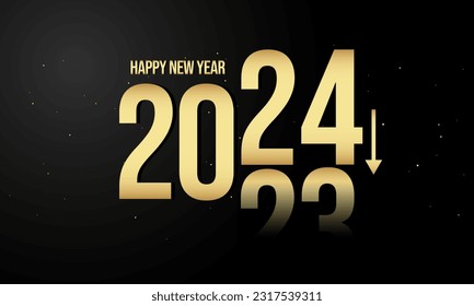 2024 Happy New Year Vector Background. Greeting Card, Banner, Poster. Vector Illustration.