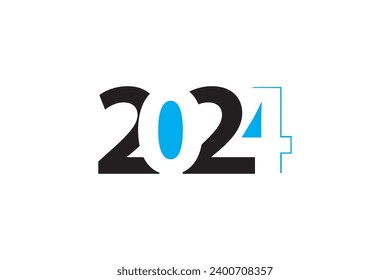2024 Happy New Year vector illustration heralds the arrival of the new year, 2024, with a festive and celebratory design. 