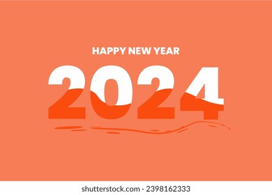 2024 happy new years greeting background template, ready to use.