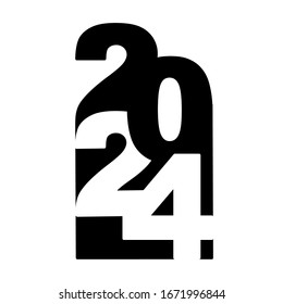 2024 icon. Number 2024 sign in typographical design. Vector illustration, clip art.