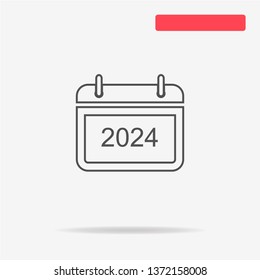 2024 icon. Vector concept illustration for design.