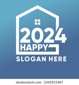 2024 LOGO WITH CREATIVE UNIQUE ELEMENT VECTOR PREMIUM