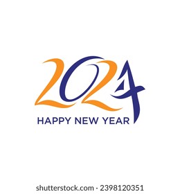 Ilustración vectorial del diseño del logo 2024 con idea creativa