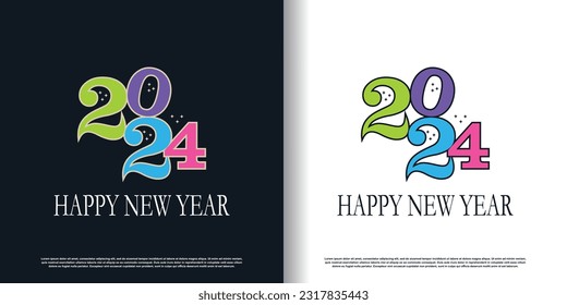 2024 logo design vector with modern and creative style premium vector