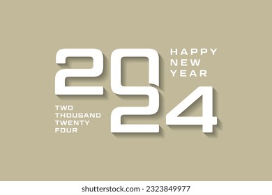 2024 logo design, with white flat numbers, greeting new year 2024