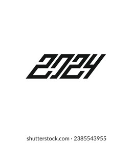 2024 logo text design. Logotype of the year. Vector modern minimalistic text with numbers.