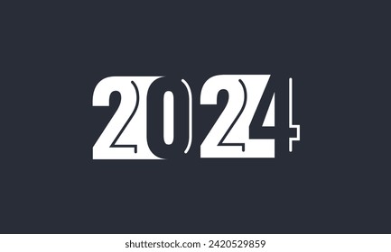 Diseño vectorial de logotipo 2024 aislado
