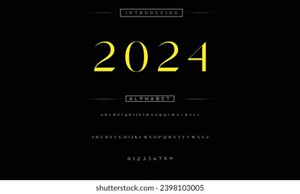 2024 Modern Bold Font. Sans Serif Font. Regular Italic Uppercase Lowercase Typography urban style alphabet fonts for fashion, sport, technology, digital, movie, logo design, vector