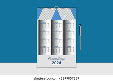 2024 Modern and creative calendar design template