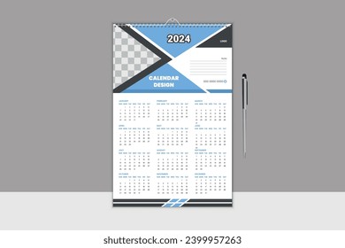 2024 Modern and creative calendar design template