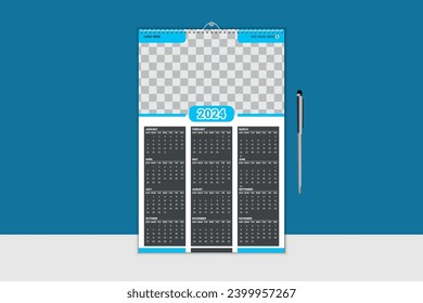2024 Modern and creative calendar design template