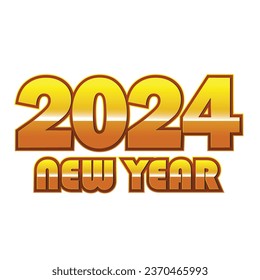 2024 new year 3d text logo design