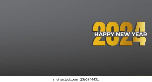 2024 New Year Abstract shiny color gold wave design element, luxury new year background, new year greetings card