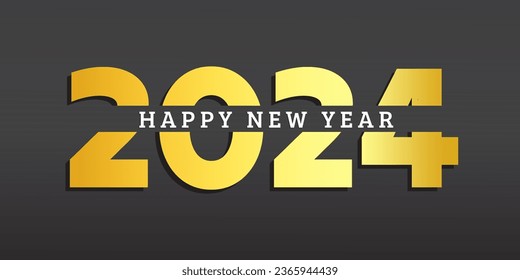 2024 New Year Abstract shiny color gold wave design element, luxury new year background, new year greetings card