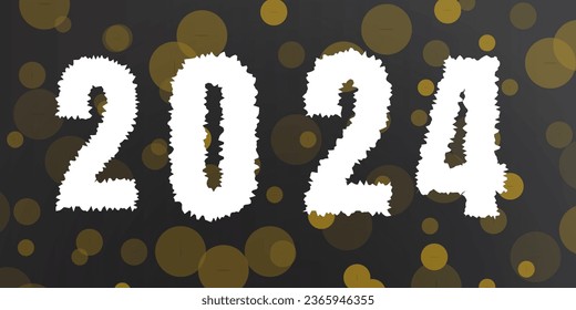 
2024 New Year Abstract shiny color gold design element, luxury new year background, editable new year greetings card template