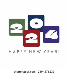 Vector del nuevo aniversario de 2024 sobre fondo blanco