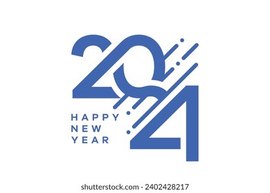 2024 new year blue white nad black logo text symbol for calendar, flyer and banner design editable background template Free Vector