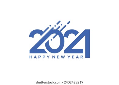 2024 new year blue white nad black logo text symbol for calendar, flyer and banner design editable background template Free Vector
