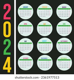 2024 new year calendar design templates