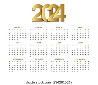 2024 new year calendar template