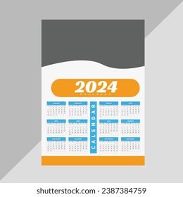 2024 new year calendar template perfect office stationery vector