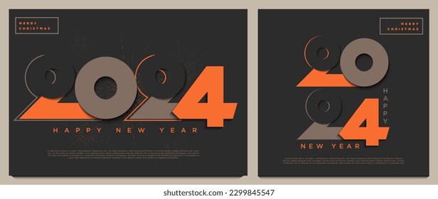 2024 new year celebration with classic numbers and delicate coloring. vector premium design.
