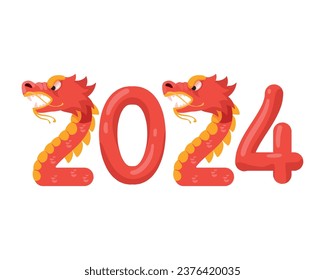 2024 new year chinese isolated illustration
