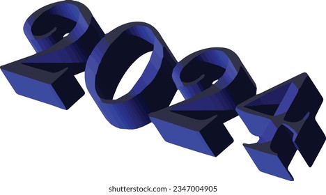 2024 New Year Date Text Vector Image