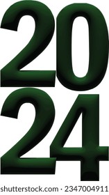 2024 New Year Date Text Vector Image
