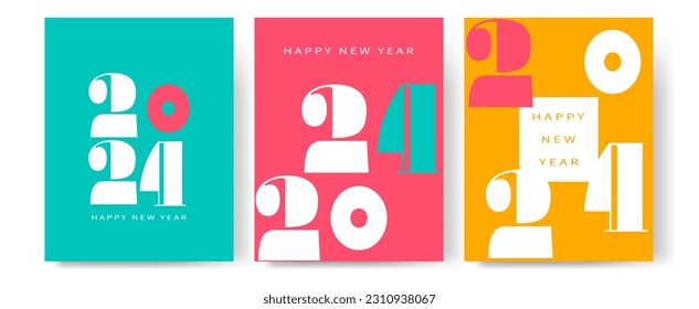 2024 new year design template for poster, flyer, calendar, cover and media post.