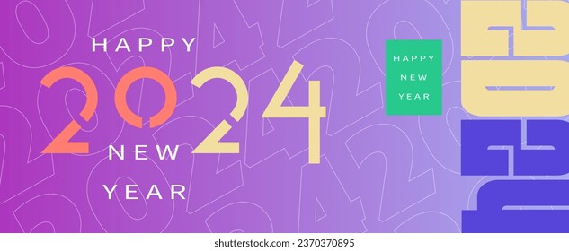 2024 new year design template for poster, flyer, calendar, cover and media post	