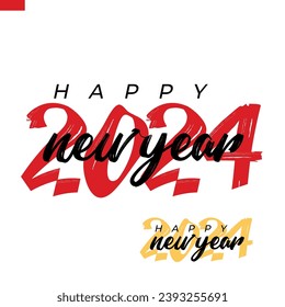 2024 new year design template with typography logo. Beautiful modern composition for cover, banner and card. Images produced without the use of any form of AI. software