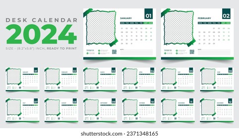 2024 new year desk calendar design template