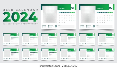 2024 new year desk calendar design template