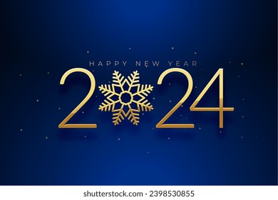 2024 new year eve celebration background with golden snowflake vector