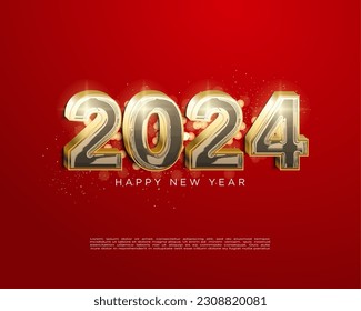 2024 new year with fancy textured numbers and colors, 2024 new year celebration.