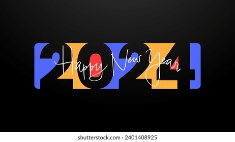 2024 new year. Graphic vector element background. Clean minimalist design.