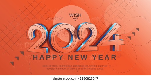 2024 new year greeting card abstract background concept