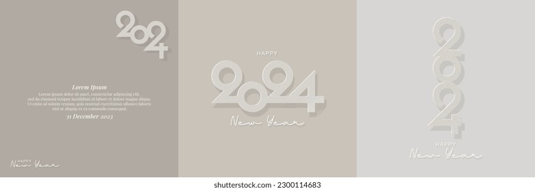 2024 new year greeting card concept. 2024 new year greeting template for social media post