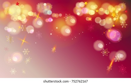 2024 New Year Holiday Festival luxury gold defocused light effect, golden bokeh lights, glitter confetti firework decoration vector template Winter Holiday invitation winner soccer concept carnival