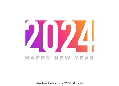 2024 new year logo full color gradient. Vector illustration