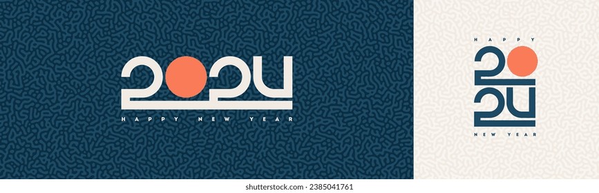 2024 new year logo. Greeting design with number of year. Design for greeting card, invitation, calendar, etc