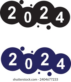 2024 new year logo text design. 2024 number design template. Calendar simple icon 