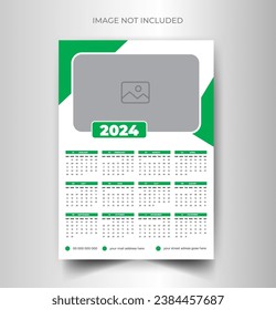 2024 new year modern business colorful wall calendar design template