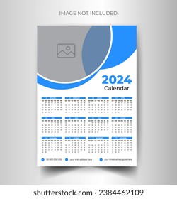 2024 new year modern business wall calendar template design
