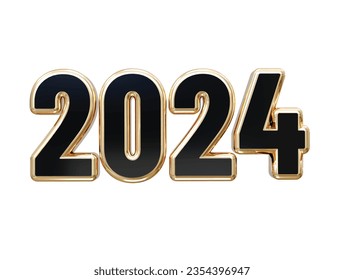 2024 new year text effect vector