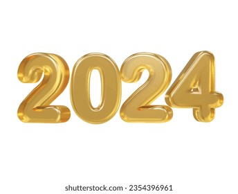 2024 new year text effect vector