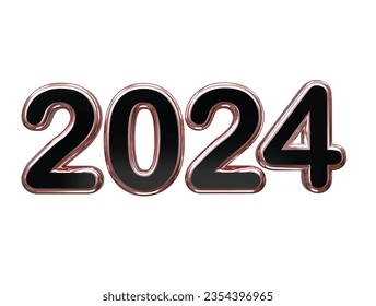 Vector de efecto de texto del año nuevo 2024