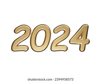 2024 new year text effect element